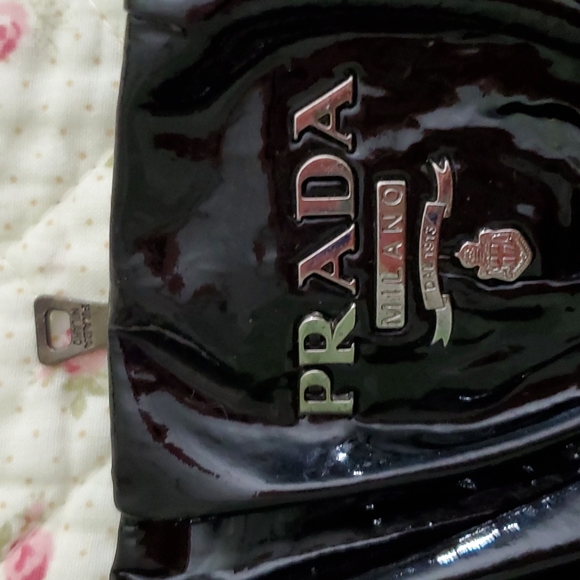 Prada Gauffre Ruched Patent nappa leather knee tall boots black shirred 6.5 36.5 - Picture 5 of 15